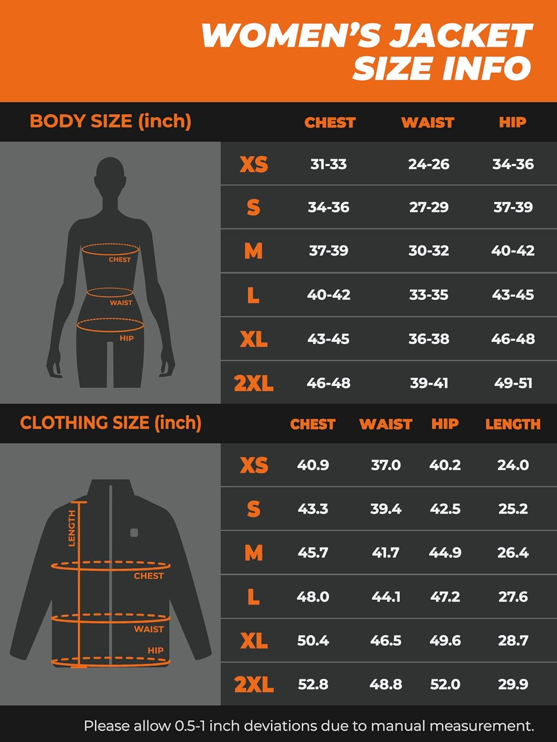 ORORO Women'S Slim Fit Heated Jacket with Battery, Heated Coat with Detachable Hood (Charger Not Included)