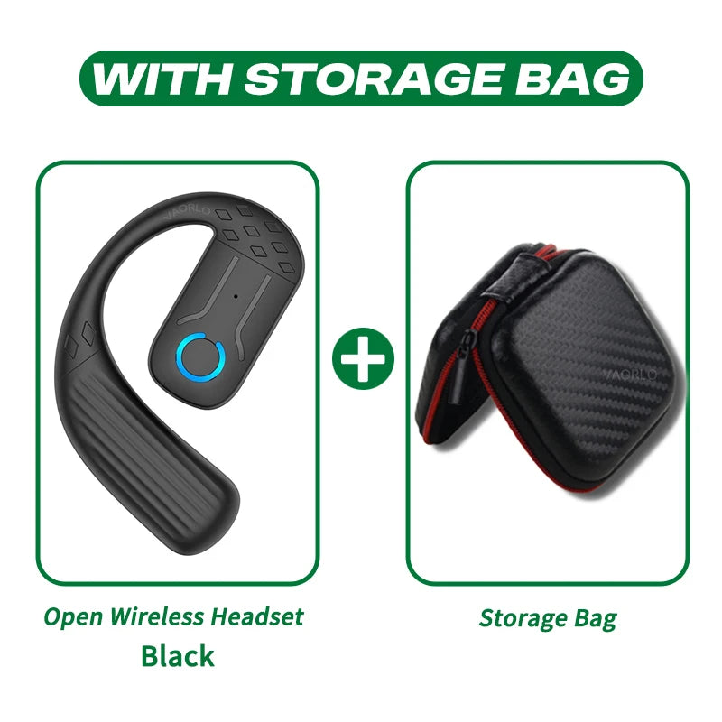 Bluetooth 5.4 Open Wireless Earphone 180° Rotation Adjustable Left Right Ear Universal Headset with Mic for Sport Business Music