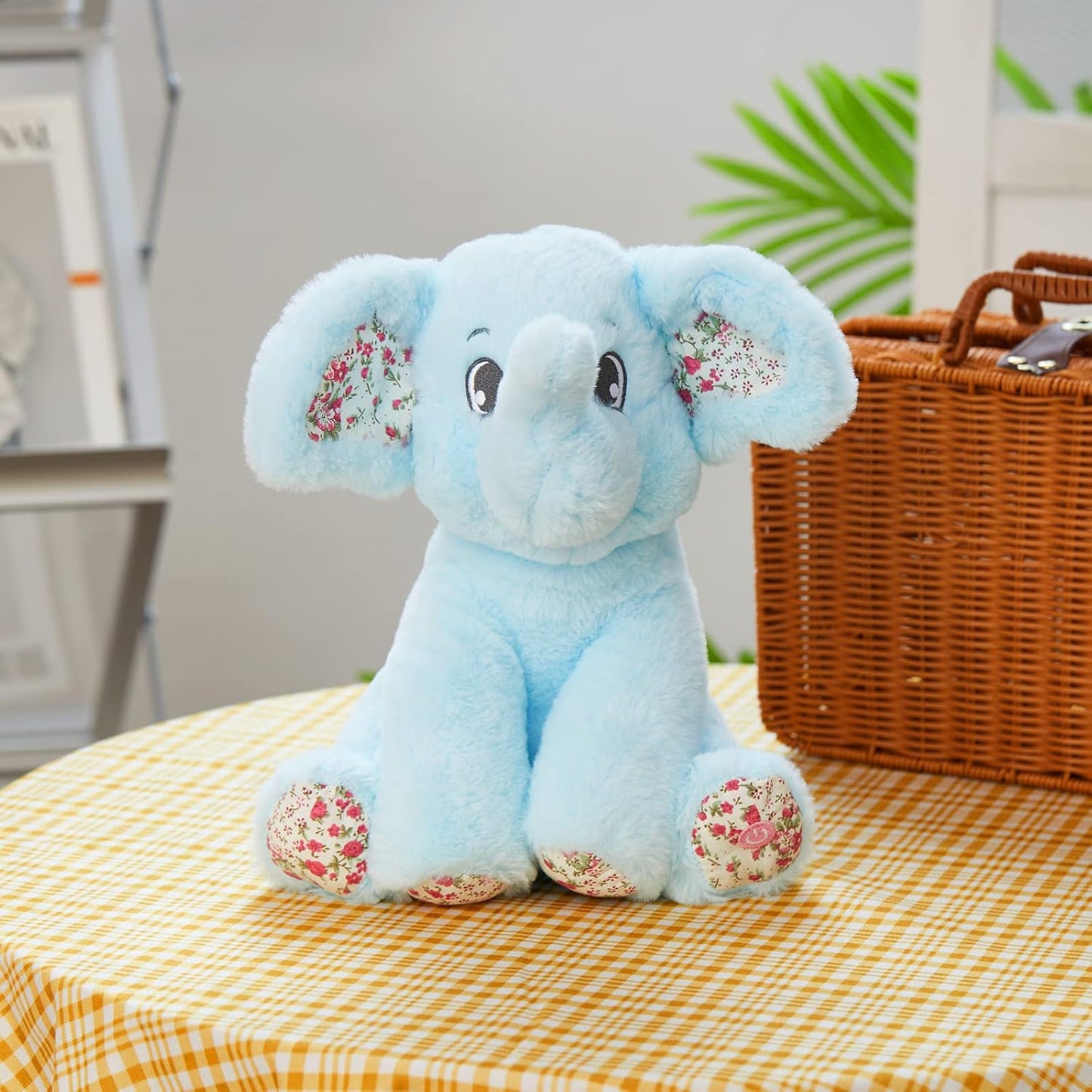 BSTAOFY Light up Elephant Soft Plush Toy Cozy Floppy LED Stuffed Animals Lullabies Nightlight Bedtime for Kids Birthday Valentines for Toddlers 12‘’