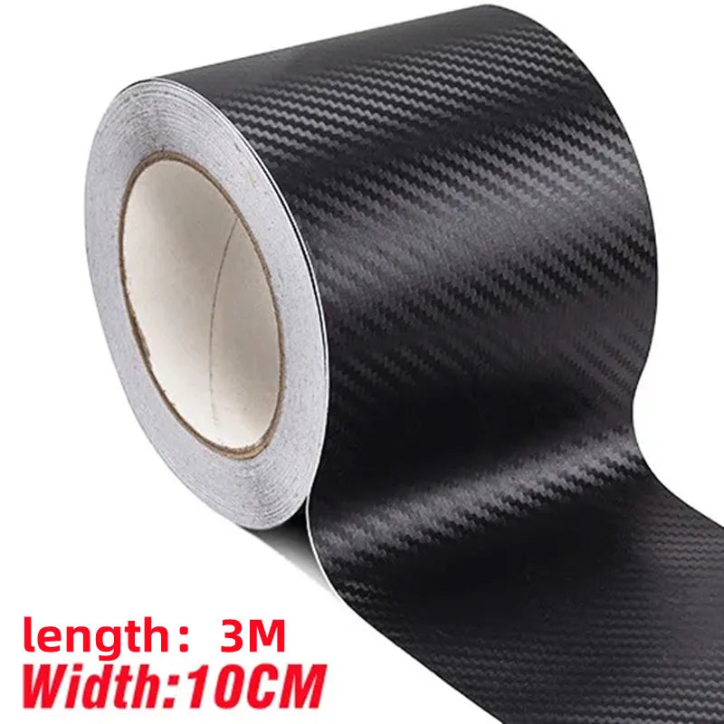 3D Nano Carbon Fiber Car Bumper Door Guard Protection Film 3M Car Door Sill Protector Sticker Black Waterproof anti Scratch Tape