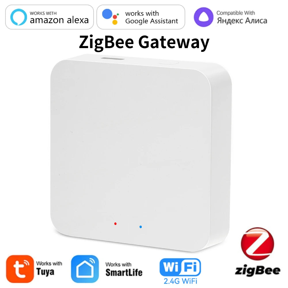 Tuya Zigbee Multi-Mode Gateway Hub Smart Home Wifi Bridge Bluetooth Mesh Smart Life Remote Control Works with Alexa Google Alice