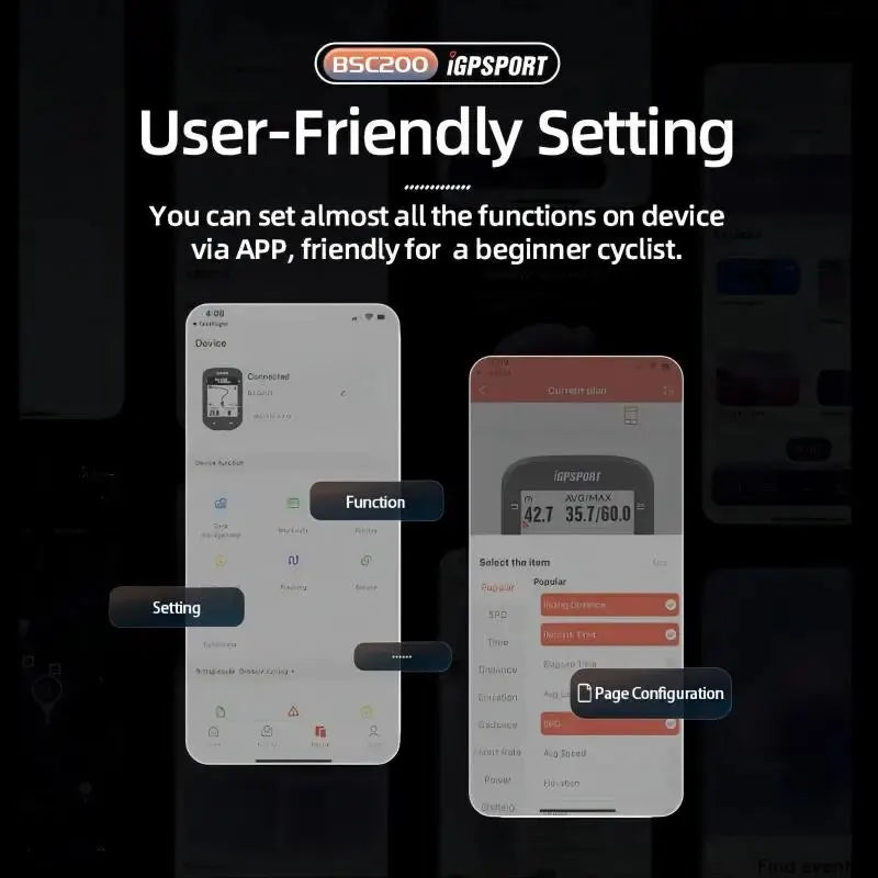 BSC200 GPS Bicycle Computer Cycling Odometer Wireless Speedometer Route Navigation ANT + Bluetooth5.0 Accessories