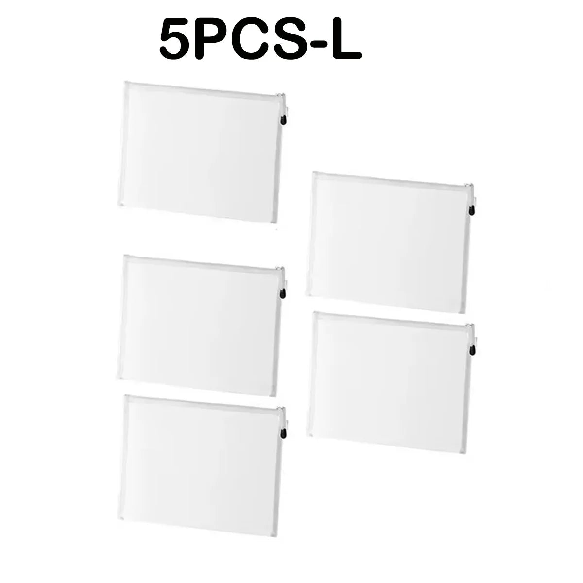 3Pcs Mesh Zipper Pouch A4A5A6 Student Waterproof Zip File Bag Makeup Bag School Office Supplies Miscellaneous Storage Organizer