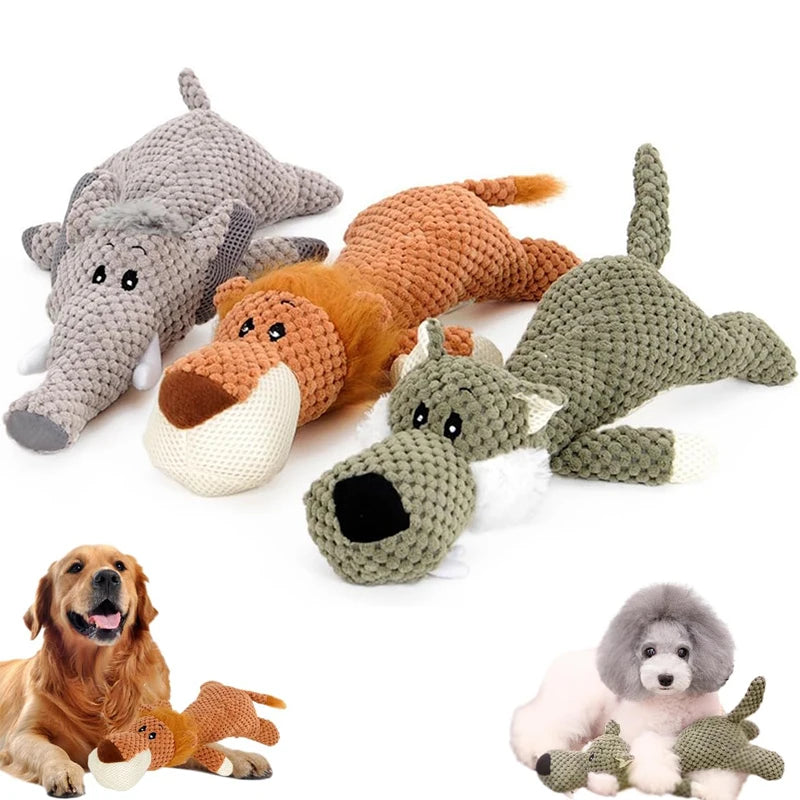 Pet Dog Toy for Large Dogs Cute Plush Squeak Stuffed Toys Fleece Durable Chewing Cute Soft Toy Pet Molar Toy Dog Accessories