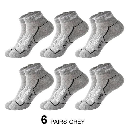 6 Pairs Socks Men'S Short Socks Sweat Absorbent and Odorous Basketball Socks Running Sports Socks Breathable Mesh Men'S Socks