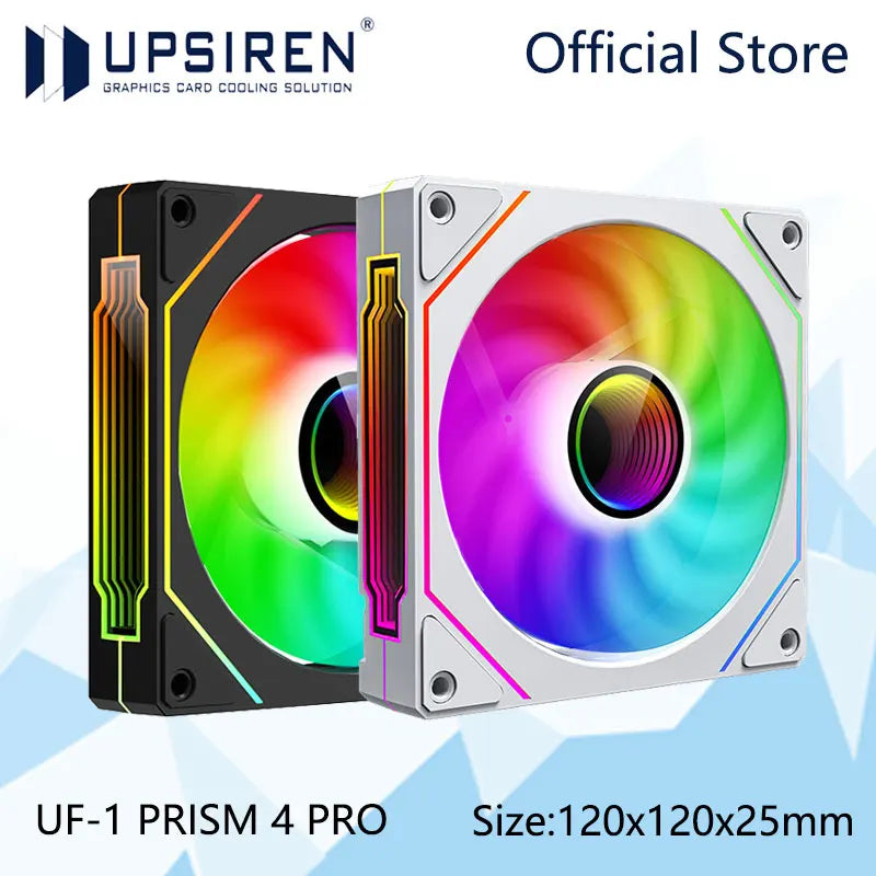 UF-1 PRISM 4 PRO Computer Chassis Fan 12Cm ARGB 4 Pin PWM Quiet Cooling Fan 12V Large Air Volume 45.2CFM/600-1500RPM