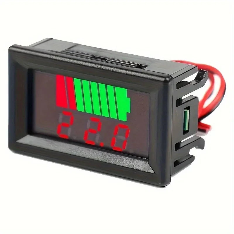 Car Battery Charge Level Indicator 12V 24V 36V 48V 60V Lithium Battery Capacity Meter Tester Display LED Tester Voltmeter