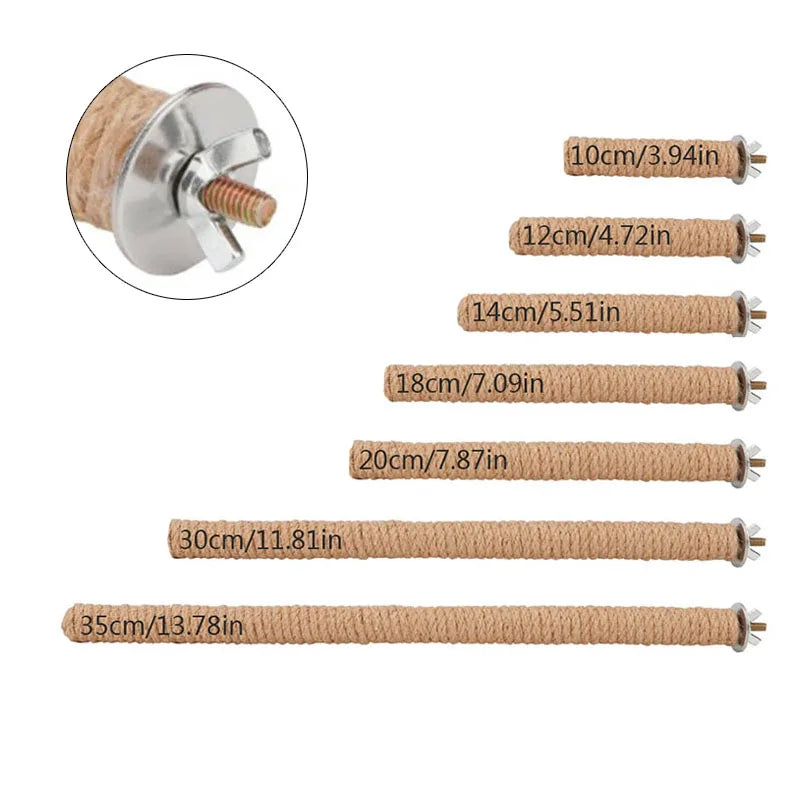 Parrot Pet Standing Stick Wood Hanging Stand Rack Toy Sticksstand Branch Perches for Bird Cage Bar Paw Grinding Clean Toys