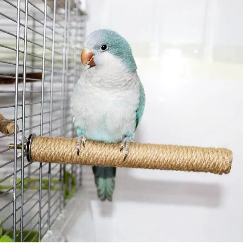 Parrot Pet Standing Stick Wood Hanging Stand Rack Toy Sticksstand Branch Perches for Bird Cage Bar Paw Grinding Clean Toys