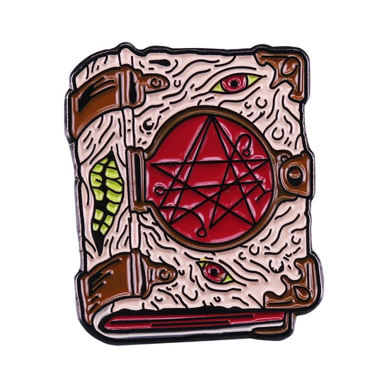 Necronomicon Brooch Book of the Dead Enamel Pin Weird Tales of H.P. Lovecraft Badge Reader of the Soul Accessory