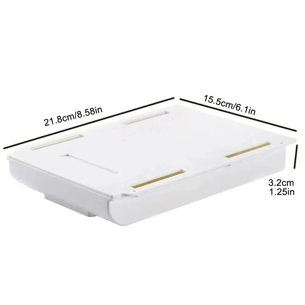 Hidden Storage Box Desk Storage Drawer Self-Adhesive Plastic Table Storage Holder Simple Sundries Cosmetics Stationery Organizer