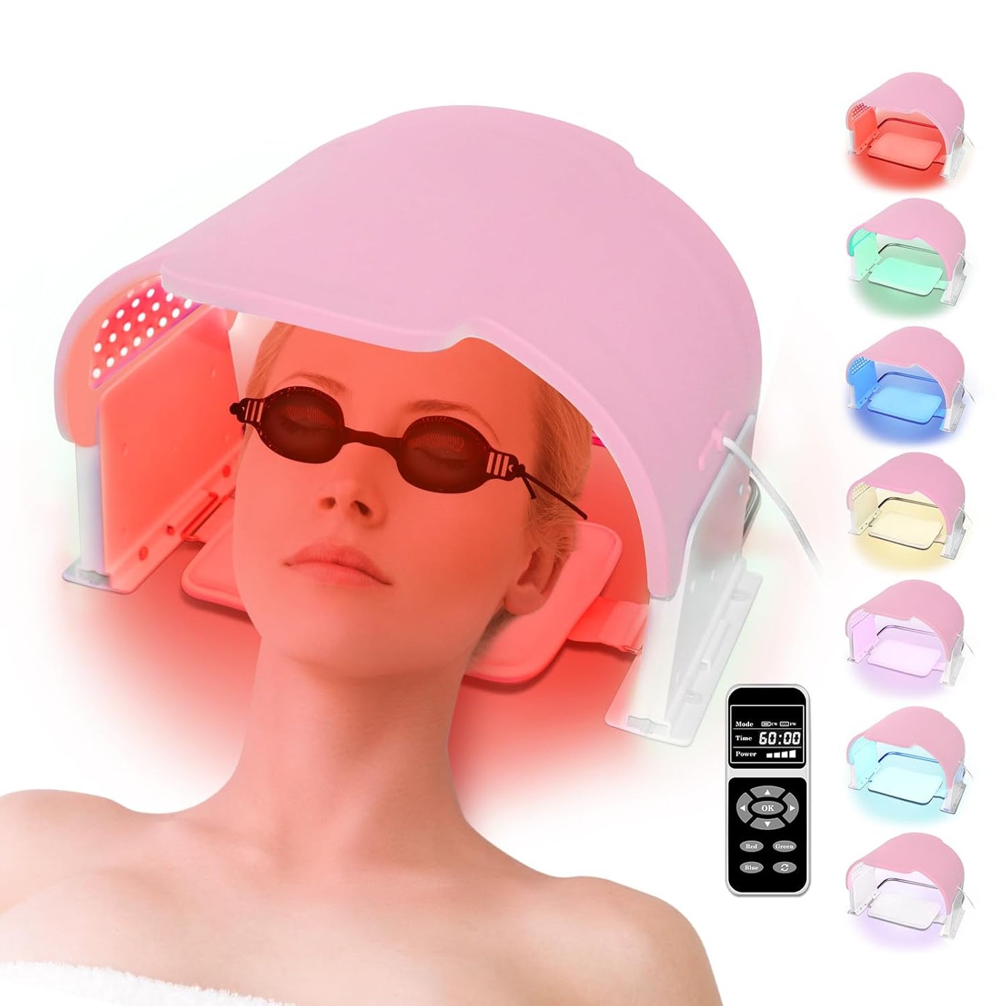 Led Light Therapy for Face with 990 LED 7 Colors Photon PDT Led Red Light Therapy Mask Infrared Face Light Therapy Beauty Led Mask Therapy for SPA Body Face Skincare at Salon and Home