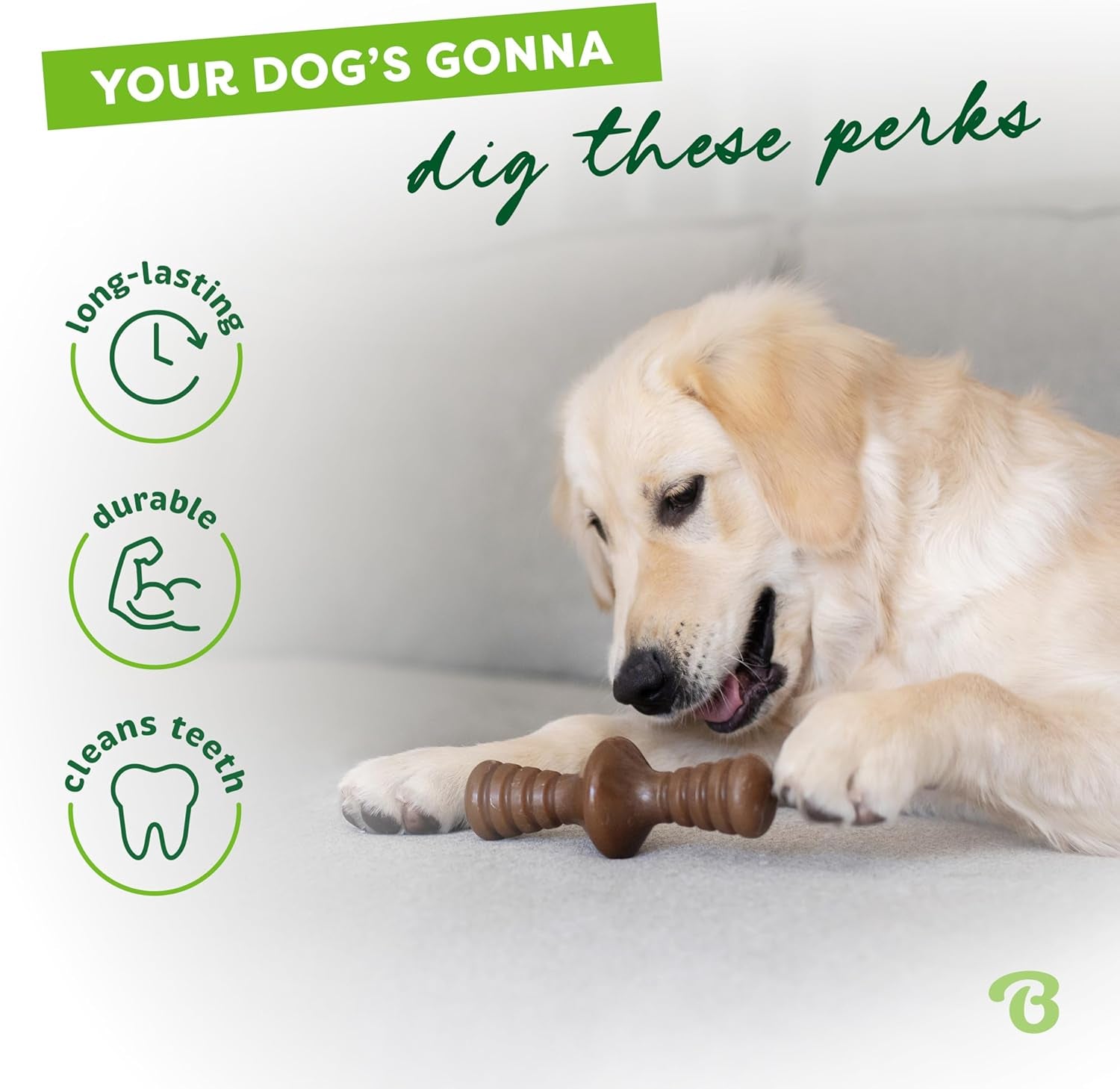 Benebone Zaggler Rolling Dog Chew Toy for Aggressive Chewers, Real Chicken, Made in USA, Medium