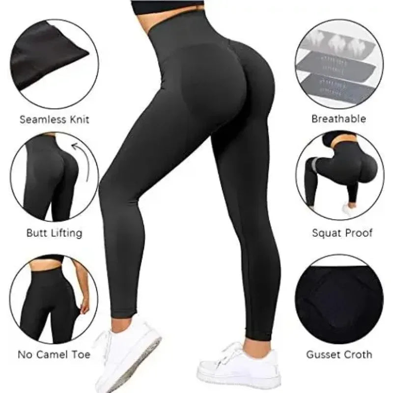 Seamless Knitted Leggings Women High Waist Sports Pants High Elastic Gym Workout Running Leggings Sexy Hip Liftting Leggings