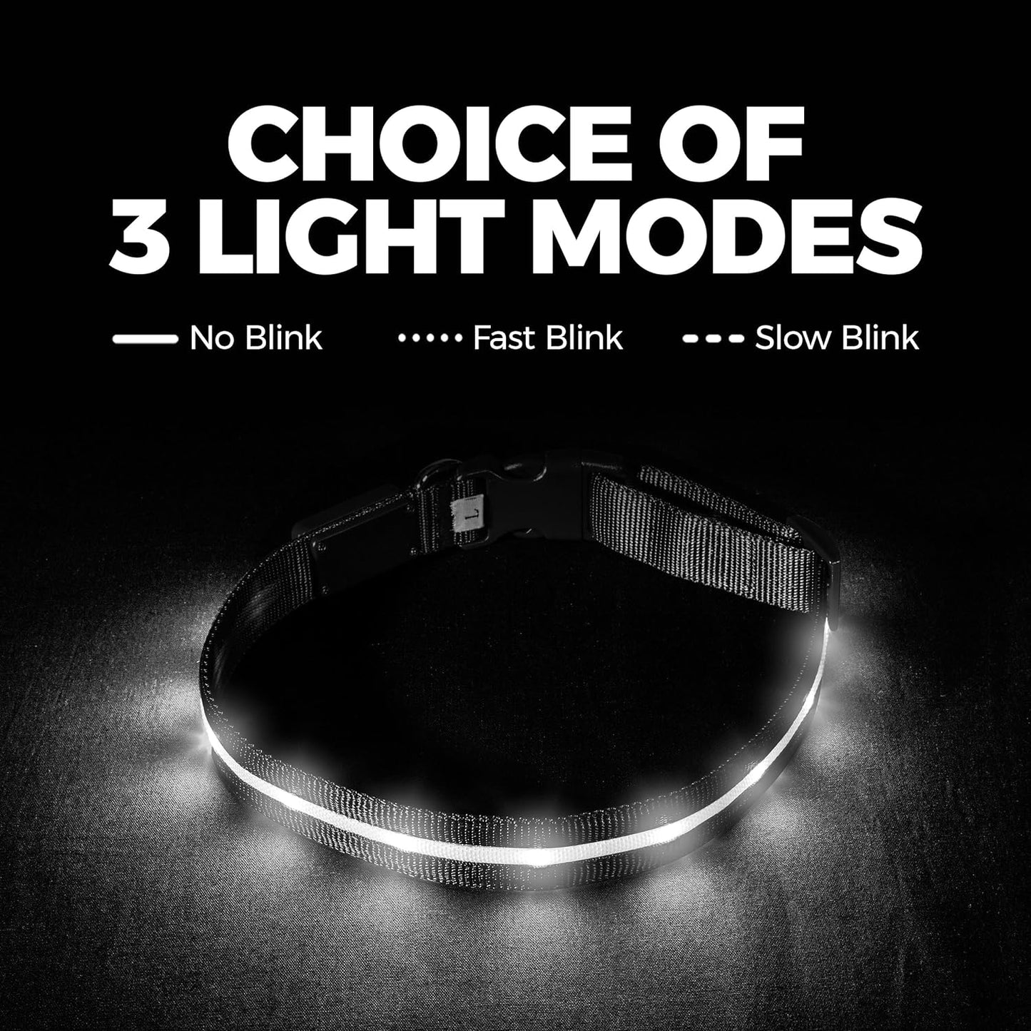 Blazin Light up Dog Collar - the Original LED Dog Collar - USB Rechargeable - Waterproof - 1,000 Feet of Visibility - Dog Collar Light for Small, Medium, Large Dogs - US Brand