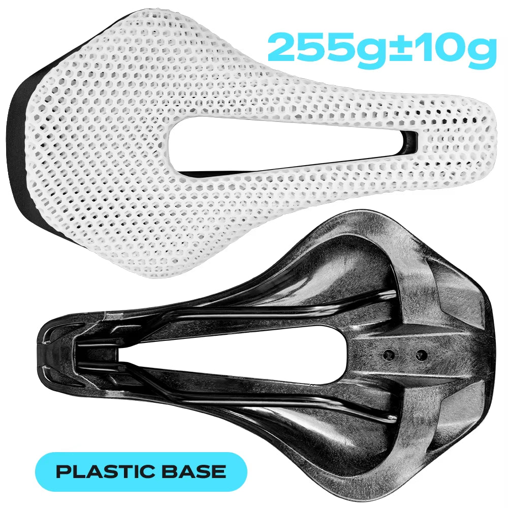 RYET 3D Printed Bicycle Saddle Ultralight Carbon Fiber Hollow Comfortable Breathable MTB Gravel Road Bike Cycling Seat Parts
