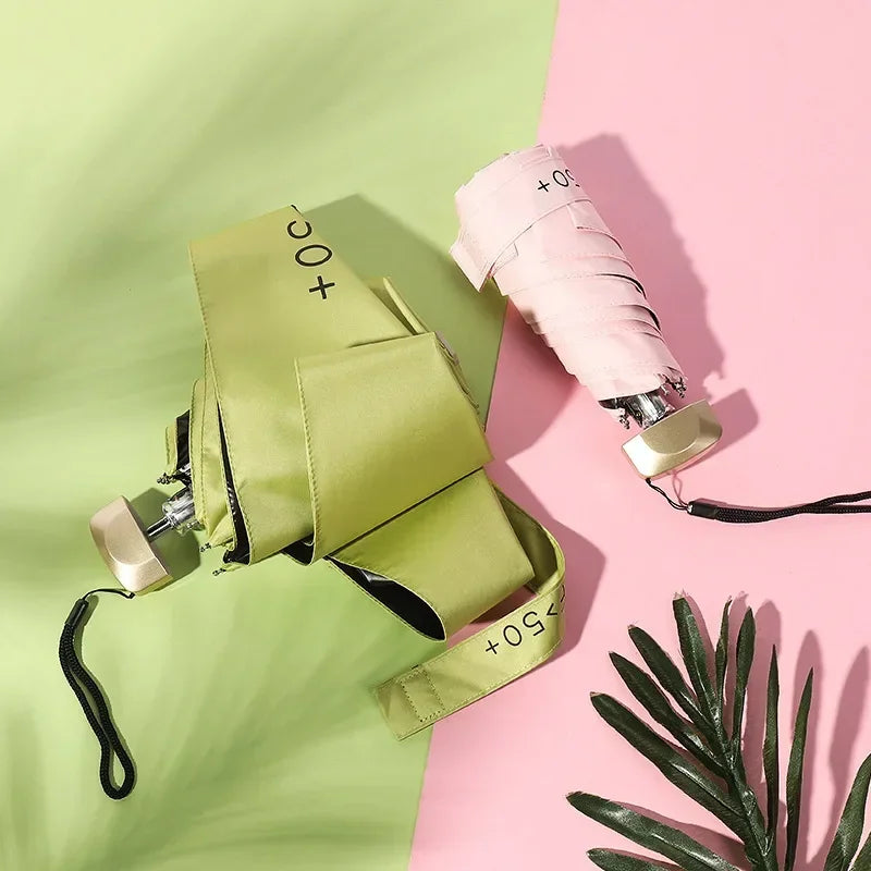 1Pc 55% off Mini Sun Umbrella Pocket Rain Umbrella Vinyl Folding UV Ultraviolet Protection Sun Shade Pocket Parasol Capsule