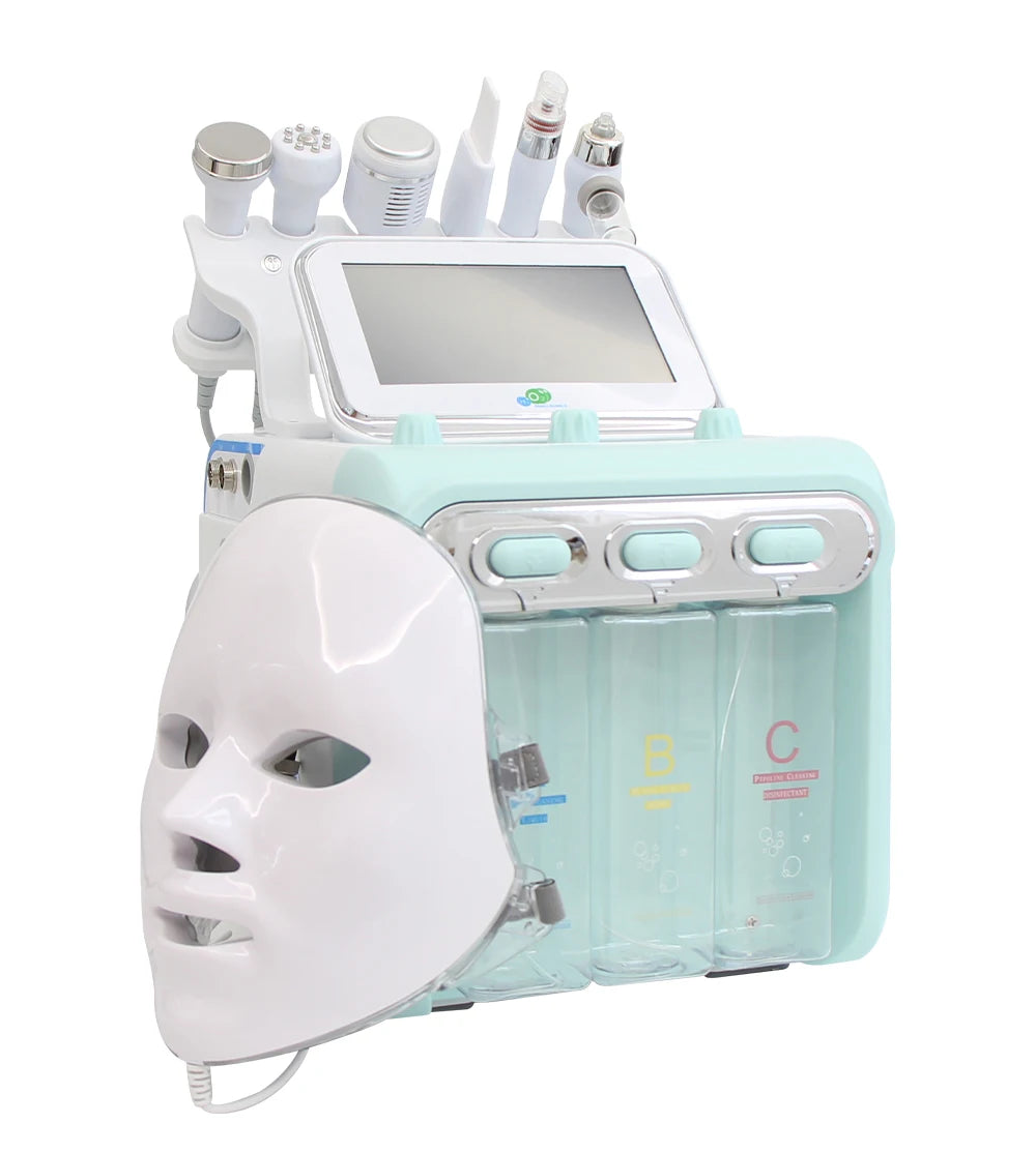 6/7 In1 H2-O2 Hydro Dermabrasion Microdermabrasion Bio-Lifting Spa Facial Ance Pore Cleaner Facial Bubble Machine
