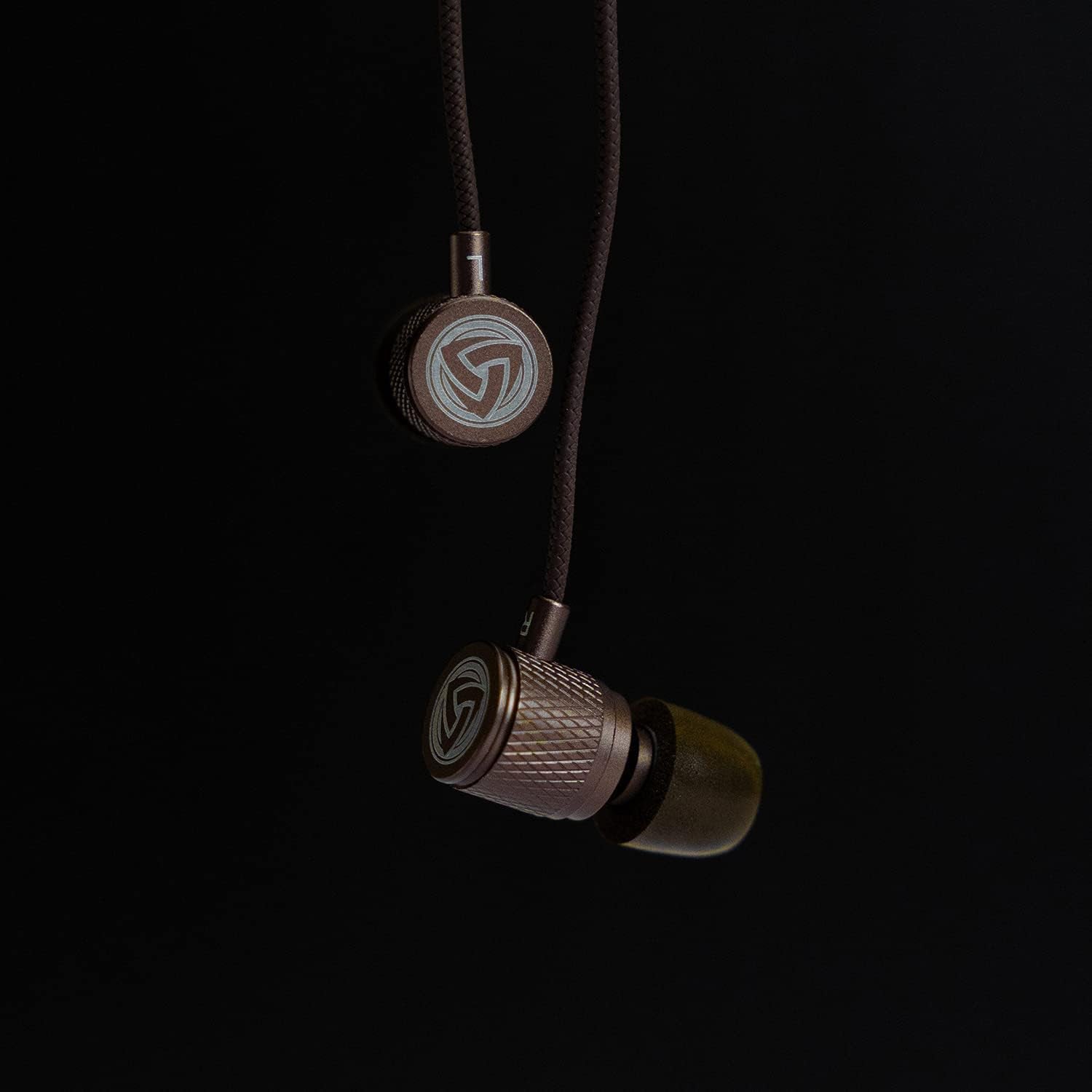 LUDOS Ultra Wired Earbuds In-Ear Headphones, 5 Years Warranty, Earphones with Microphone, Noise Isolating Ear Buds, Memory Foam for Iphone, Samsung, School Students, Kids, Women, Small Ears - Brown