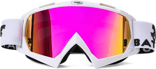 BATFOX Dirt Bike ATV Goggles Motorcycle Gear Riding Motocross Dirtbike 4-Wheeler MX DH Accessories Goggles Glasses for Men Women Youth UV400 Protection Dust-Proof Anti-Slip Strap