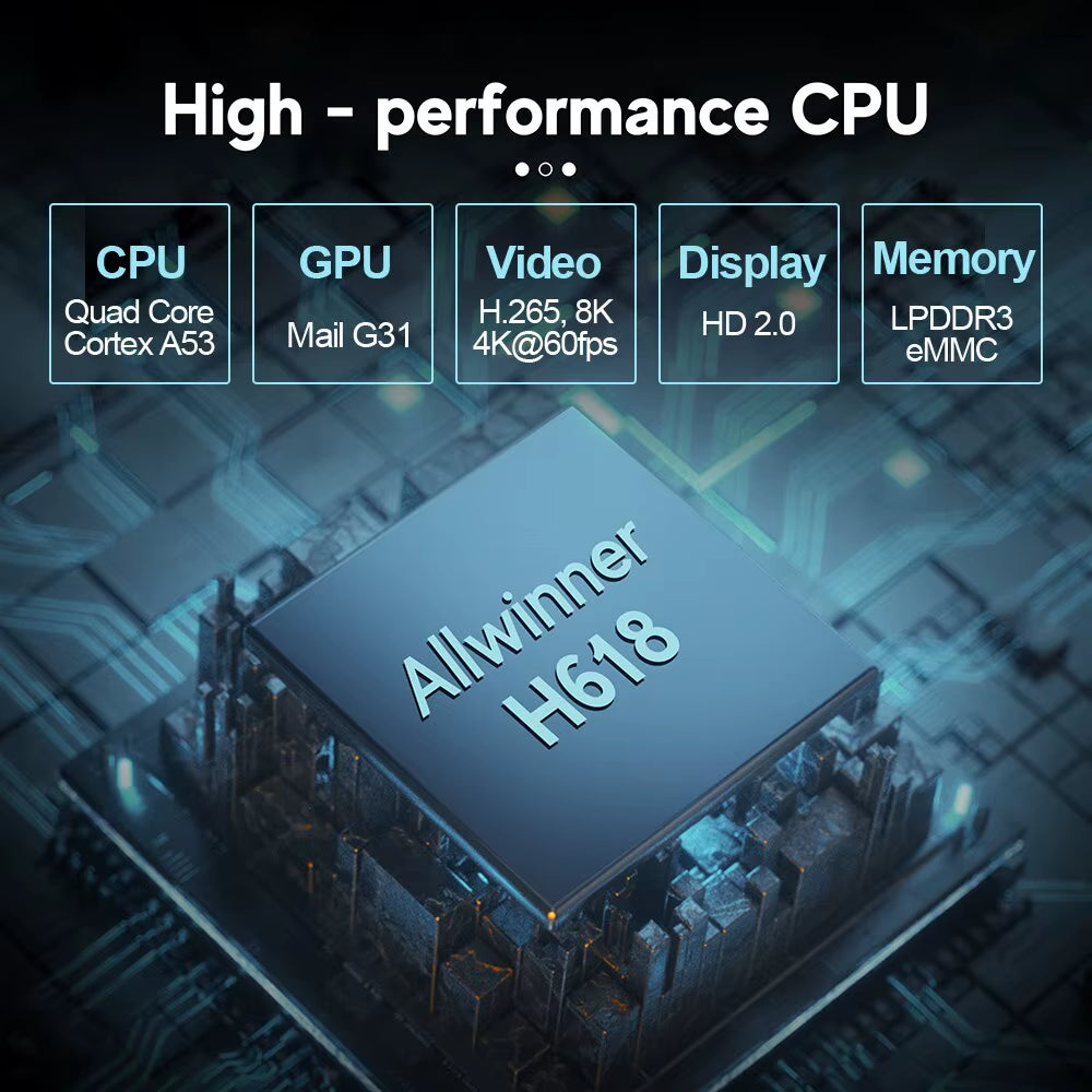 DQ06 ATV Mini TV Stick Android12 Allwinner H618 Quad Core Cortex A53 Support 8K Video 4K Wifi6 BT Voice Remote Smart TV Box