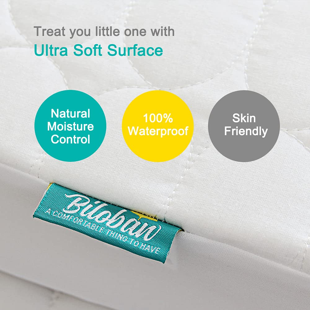 Crib Mattress Protector Pad Waterproof, Toddler Waterproof Crib Mattress Cover, Machine Washable & Dryer Fit Baby Toddler Bed Mattress Protector (Standard Size 52” X 28”)