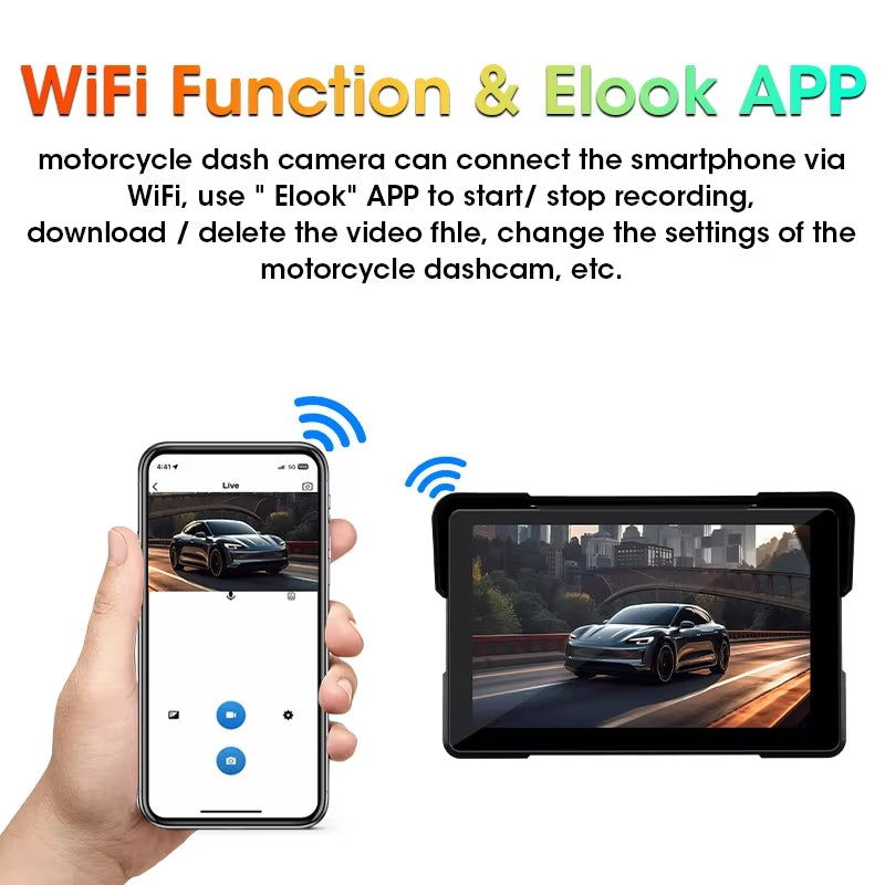 5/7 Inch Carplay Motorcycle DVR Navigation GPS Wireless Carplay Android Auto Airplay Display Screen Portable Moto Monitor IPX7