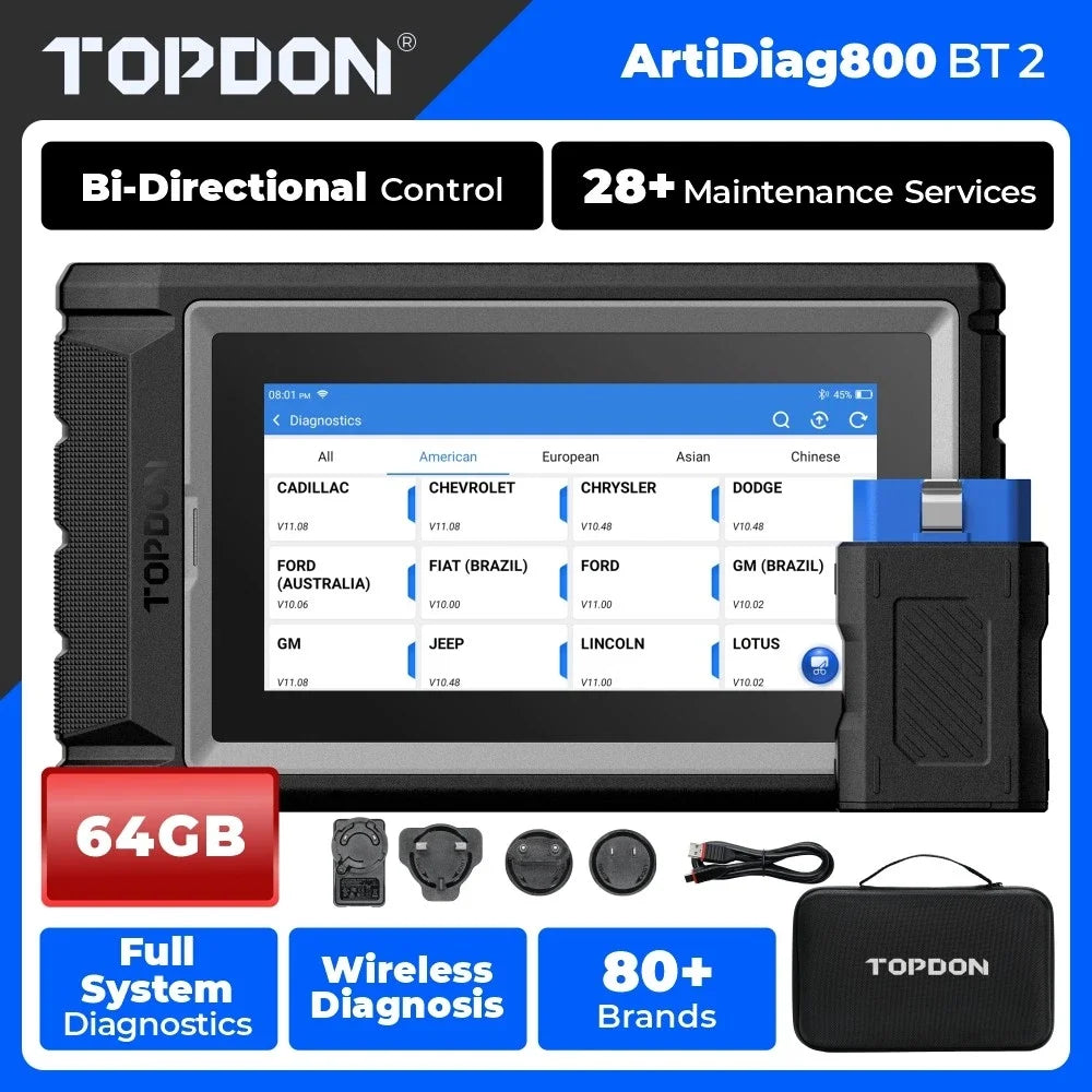 Artidiag800 BT 2 Bluetooth All System Car OBD2 Scanner Diagnostic Tool Key Programmer IMMO Code Reader