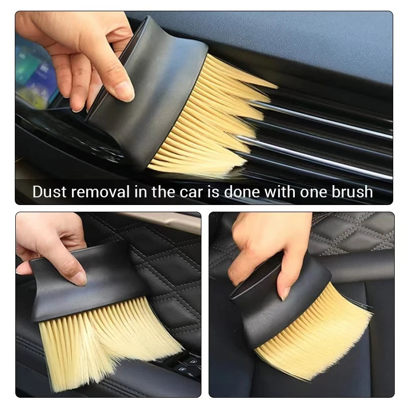 1 Pcs Car Air Outlet Cleaning Brush Dashboard Air Conditioner Detailing Dust Sweeping Tools Auto Interior Home Duster Brushes