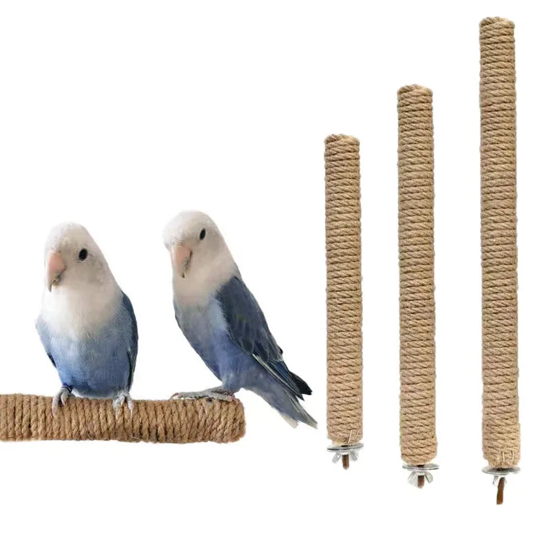 Parrot Pet Standing Stick Wood Hanging Stand Rack Toy Sticksstand Branch Perches for Bird Cage Bar Paw Grinding Clean Toys