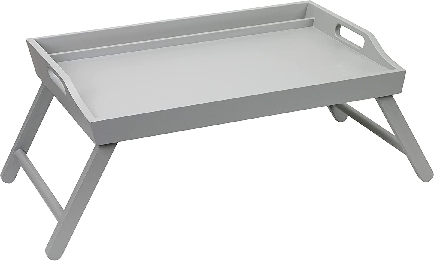 ROSSIE HOME Extra Large Wood Bed Tray, Lap Tray, Lap Desk with Phone Holder - Fits up to 17.3 Inch Laptops and Most Tablets - Calming Gray - Style No. 78105