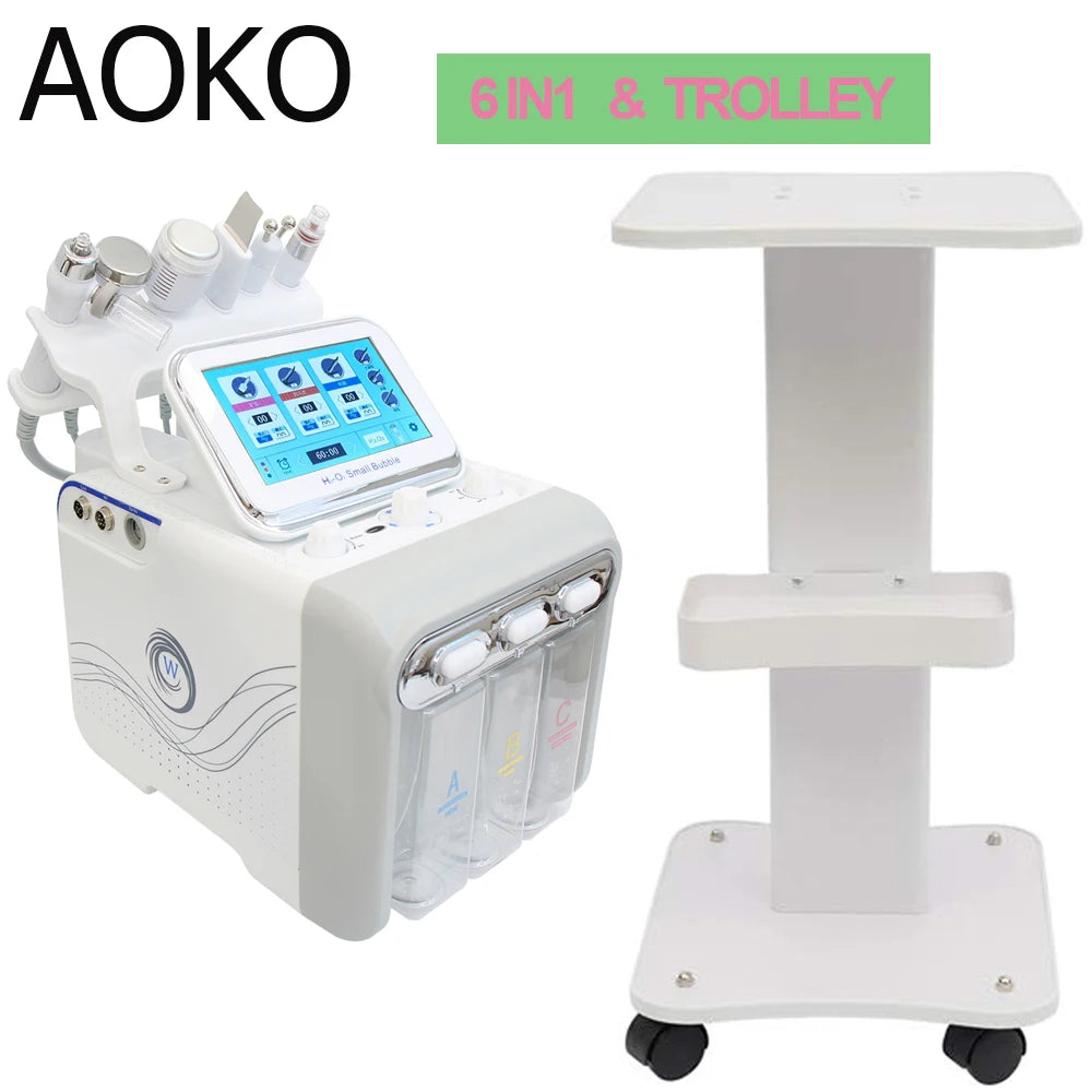 6/7 In1 H2-O2 Hydro Dermabrasion Microdermabrasion Bio-Lifting Spa Facial Ance Pore Cleaner Facial Bubble Machine