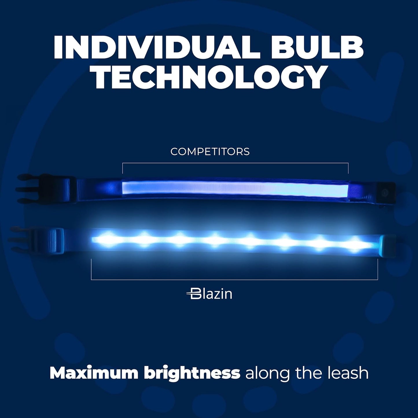 Blazin Light up Dog Collar - the Original LED Dog Collar - USB Rechargeable - Waterproof - 1,000 Feet of Visibility - Dog Collar Light for Small, Medium, Large Dogs - US Brand
