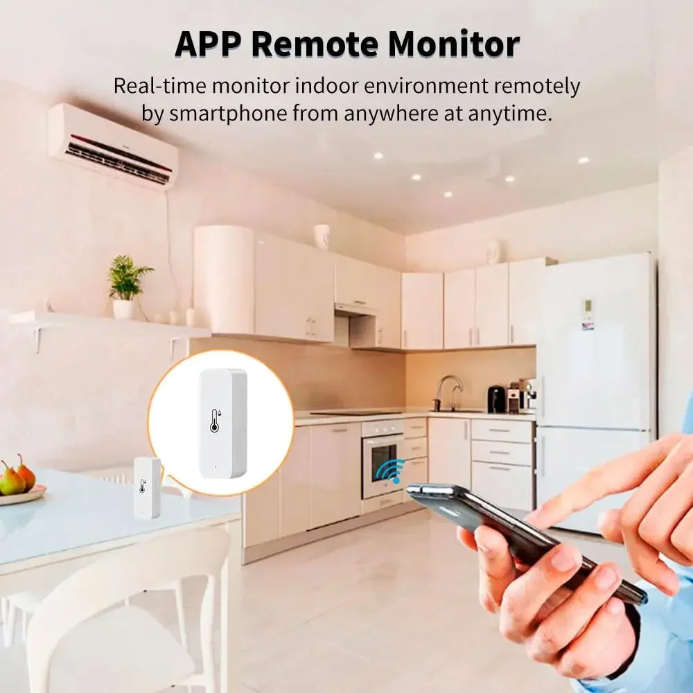 Tuya Zigbee Temperature Humidity Sensor Battery Powered APP Remote Monitor Voice Control Works with Alexa Google Home Smart Life
