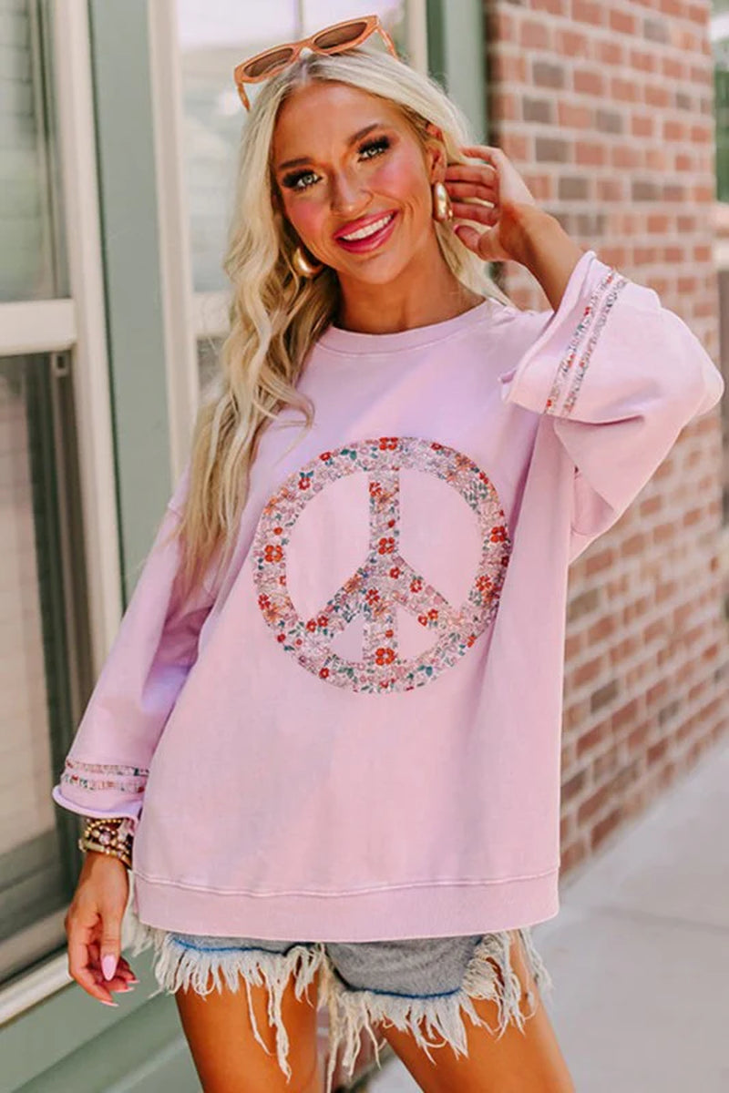 Drop Shoulder Wide Sleeve Casual Sweatshirts Top