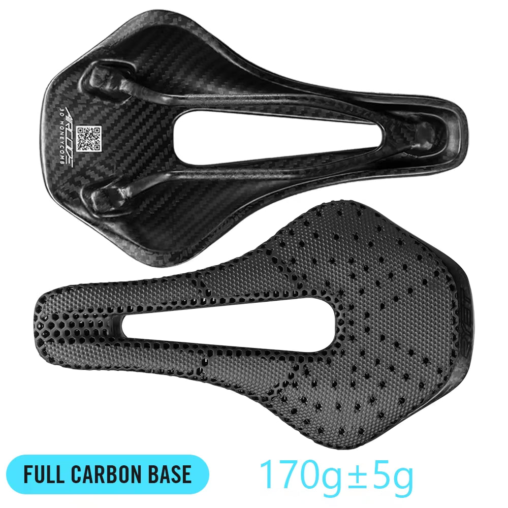 RYET 3D Printed Bicycle Saddle Ultralight Carbon Fiber Hollow Comfortable Breathable MTB Gravel Road Bike Cycling Seat Parts