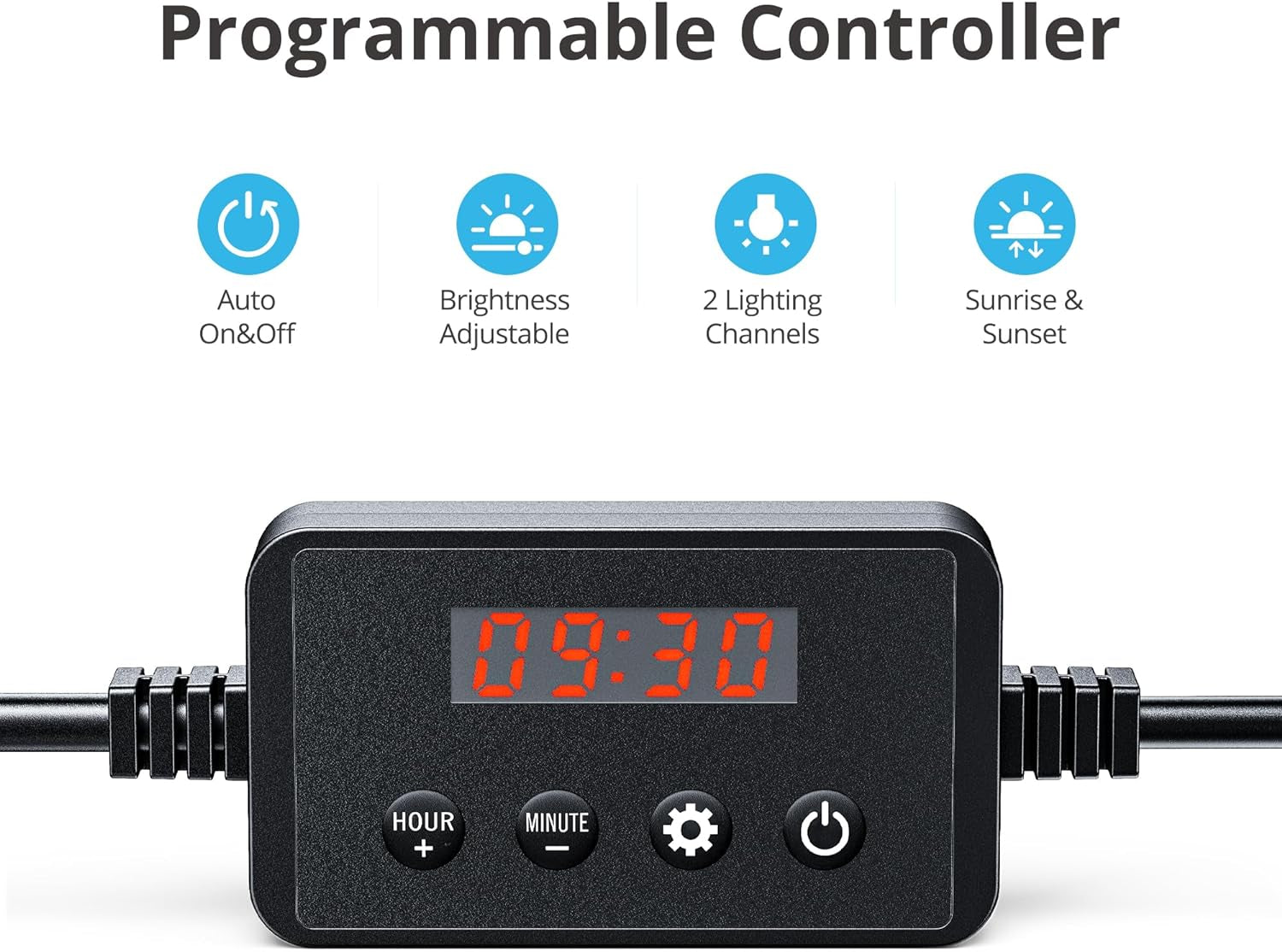 Classicled plus LED Aquarium Light with Timer, 32 Watts, for 48 to 54 Inch Fish Tank Light, Daylight and Moonlight Cycle