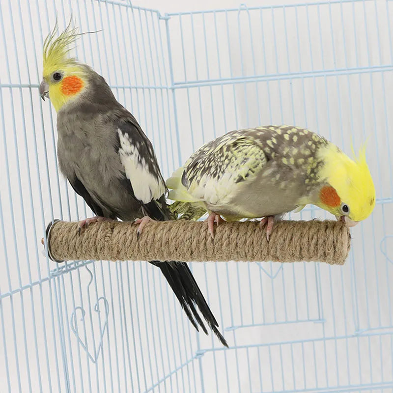 Parrot Pet Standing Stick Wood Hanging Stand Rack Toy Sticksstand Branch Perches for Bird Cage Bar Paw Grinding Clean Toys