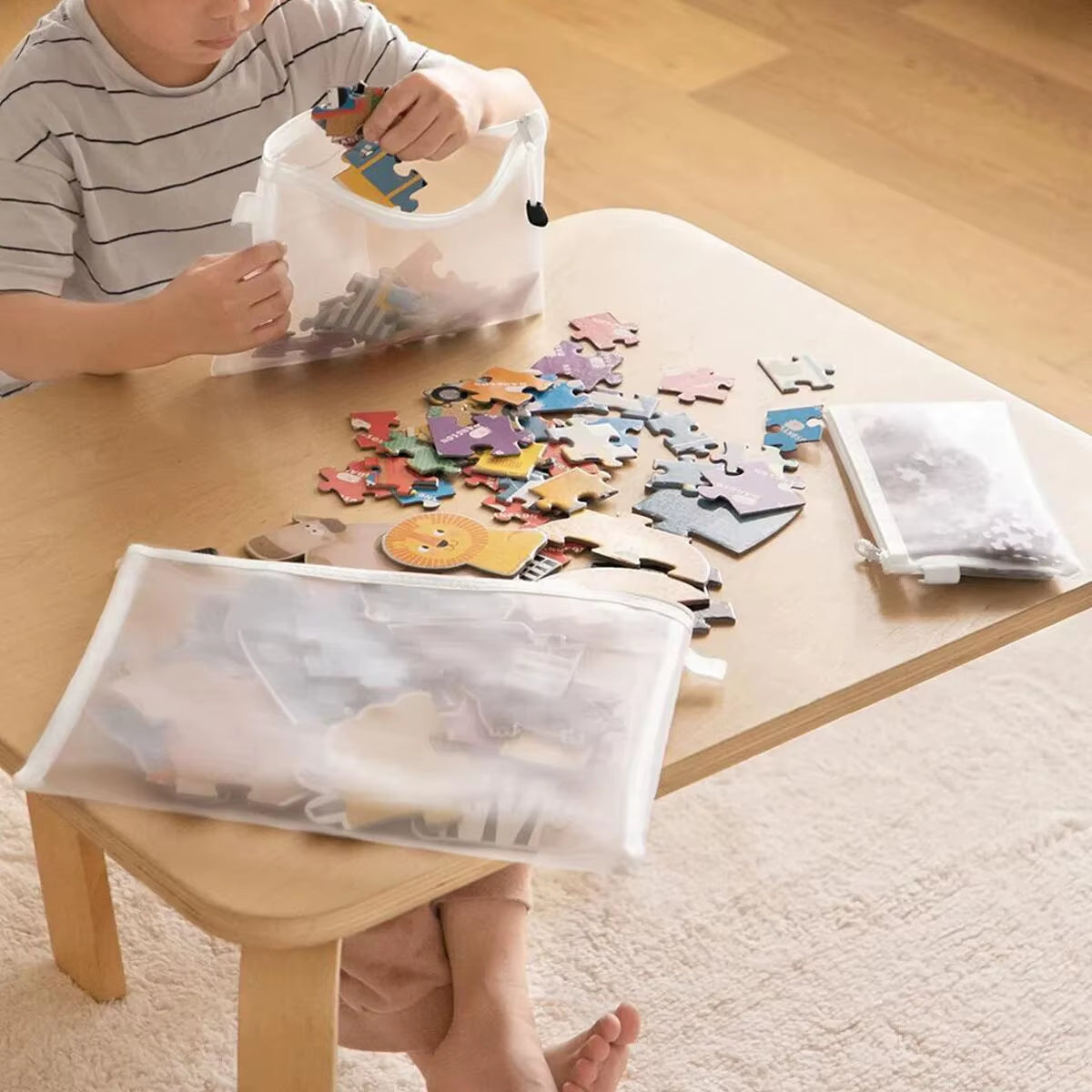 3Pcs Mesh Zipper Pouch A4A5A6 Student Waterproof Zip File Bag Makeup Bag School Office Supplies Miscellaneous Storage Organizer