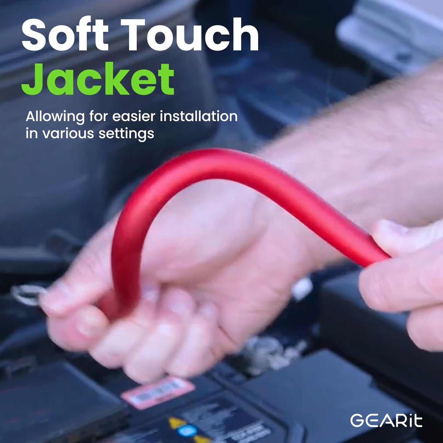 Gearit 1/0 Gauge Wire (25Ft - Red Translucent) Copper Clad Aluminum CCA - Primary Automotive Wire Power/Ground, Battery Cable, Car Audio Speaker, RV Trailer, Amp, Electrical 0Ga AWG 25 Feet