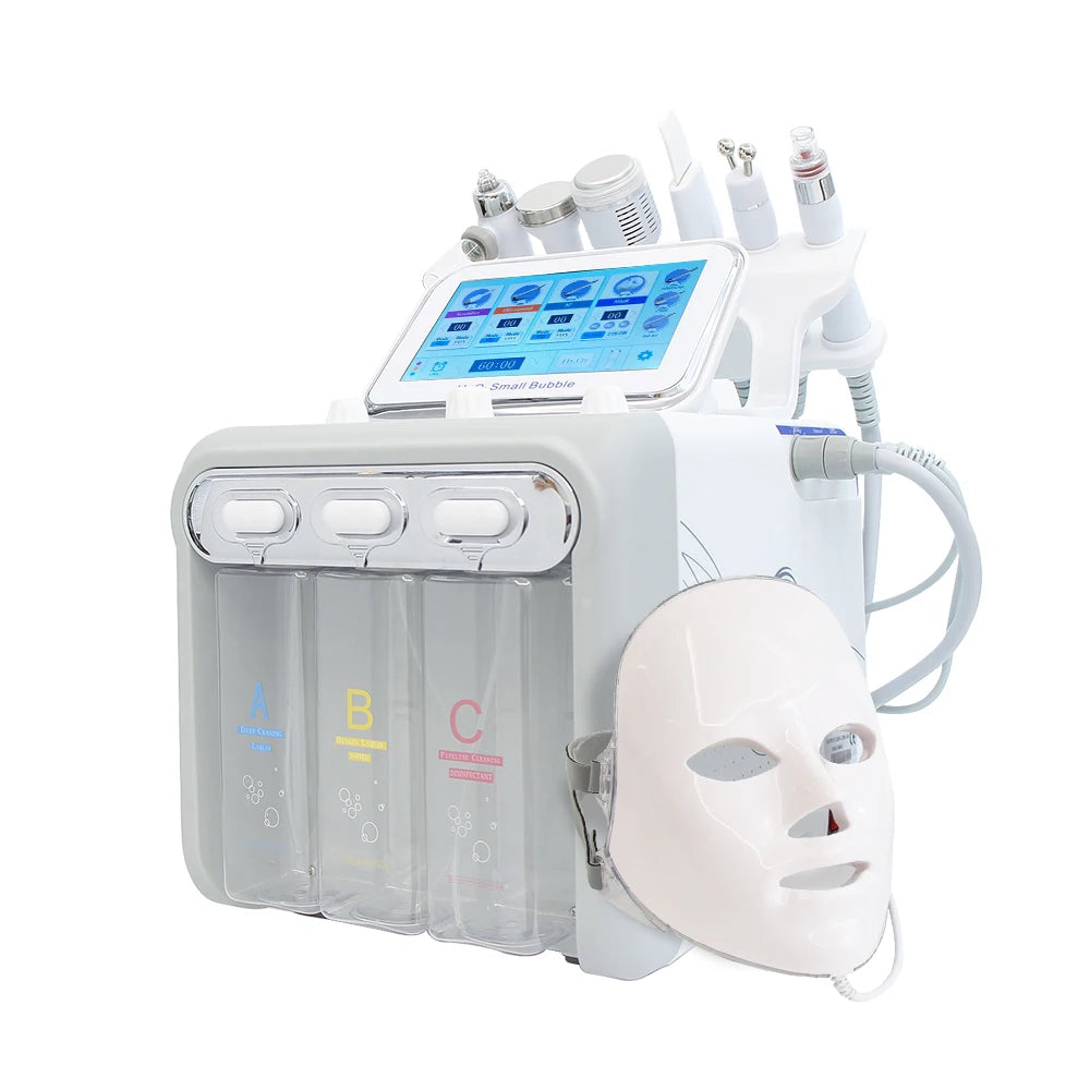 6/7 In1 H2-O2 Hydro Dermabrasion Microdermabrasion Bio-Lifting Spa Facial Ance Pore Cleaner Facial Bubble Machine