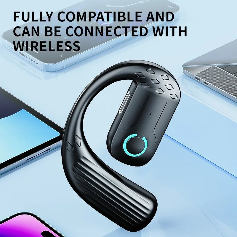 Bluetooth 5.4 Open Wireless Earphone 180° Rotation Adjustable Left Right Ear Universal Headset with Mic for Sport Business Music
