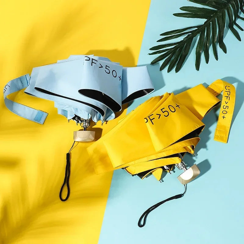 1Pc 55% off Mini Sun Umbrella Pocket Rain Umbrella Vinyl Folding UV Ultraviolet Protection Sun Shade Pocket Parasol Capsule