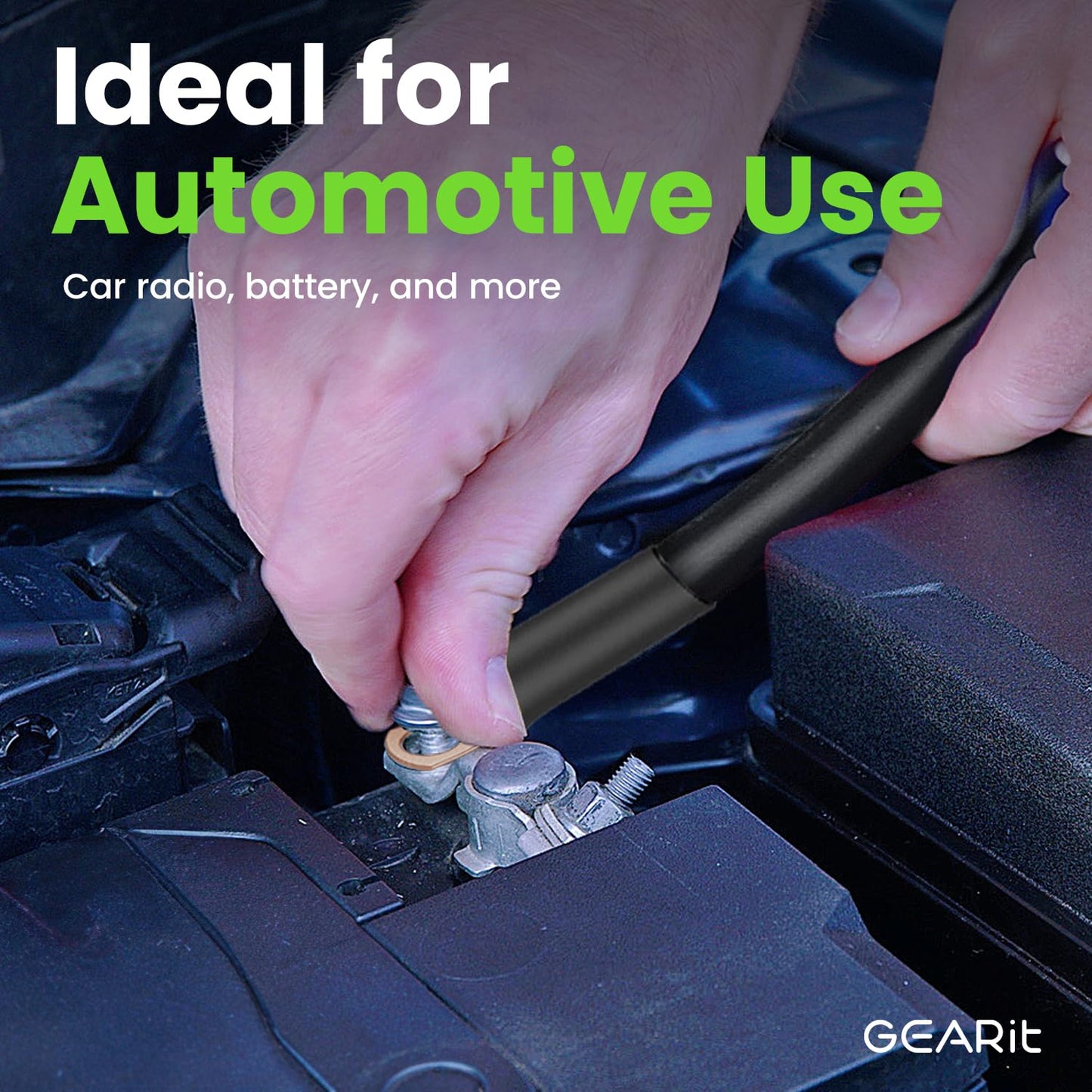 Gearit 1/0 Gauge Wire (25Ft - Red Translucent) Copper Clad Aluminum CCA - Primary Automotive Wire Power/Ground, Battery Cable, Car Audio Speaker, RV Trailer, Amp, Electrical 0Ga AWG 25 Feet