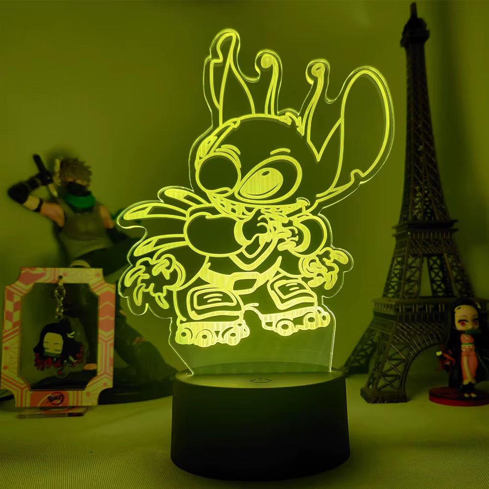 Lilo & Stitch Cartoon 7/16 Colors Creative 3D Lamp Anime Figure LED Night Lamp Touch Table Lamp Ornaments Kids Toys Gifts