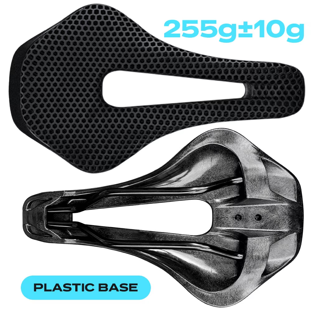 RYET 3D Printed Bicycle Saddle Ultralight Carbon Fiber Hollow Comfortable Breathable MTB Gravel Road Bike Cycling Seat Parts