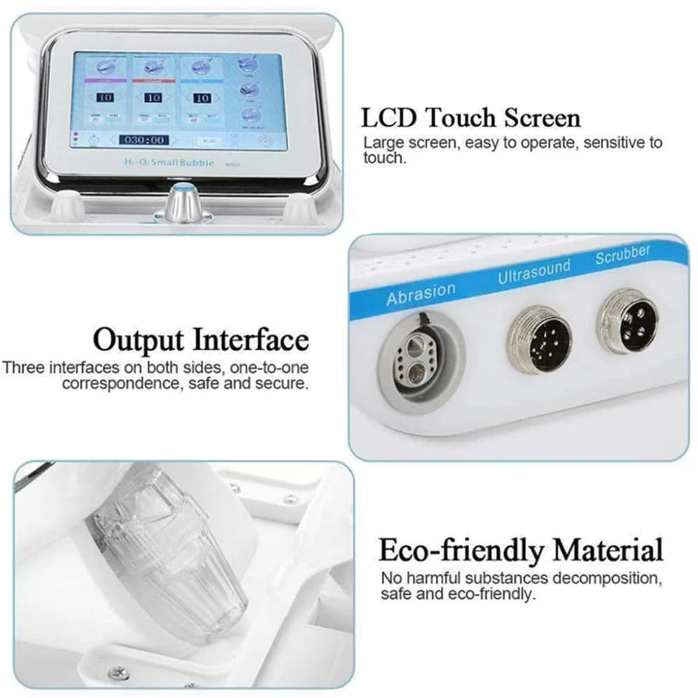 6/7 In1 H2-O2 Hydro Dermabrasion Microdermabrasion Bio-Lifting Spa Facial Ance Pore Cleaner Facial Bubble Machine