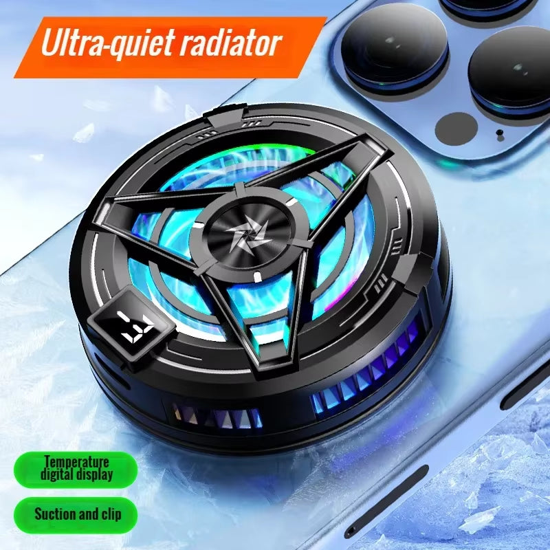 SL17 Magnetic Phones Cooler Back-Clip 2 in 1 Game Cooler Semiconductor Fast Phone Cooling Fan for IOS Android Phone