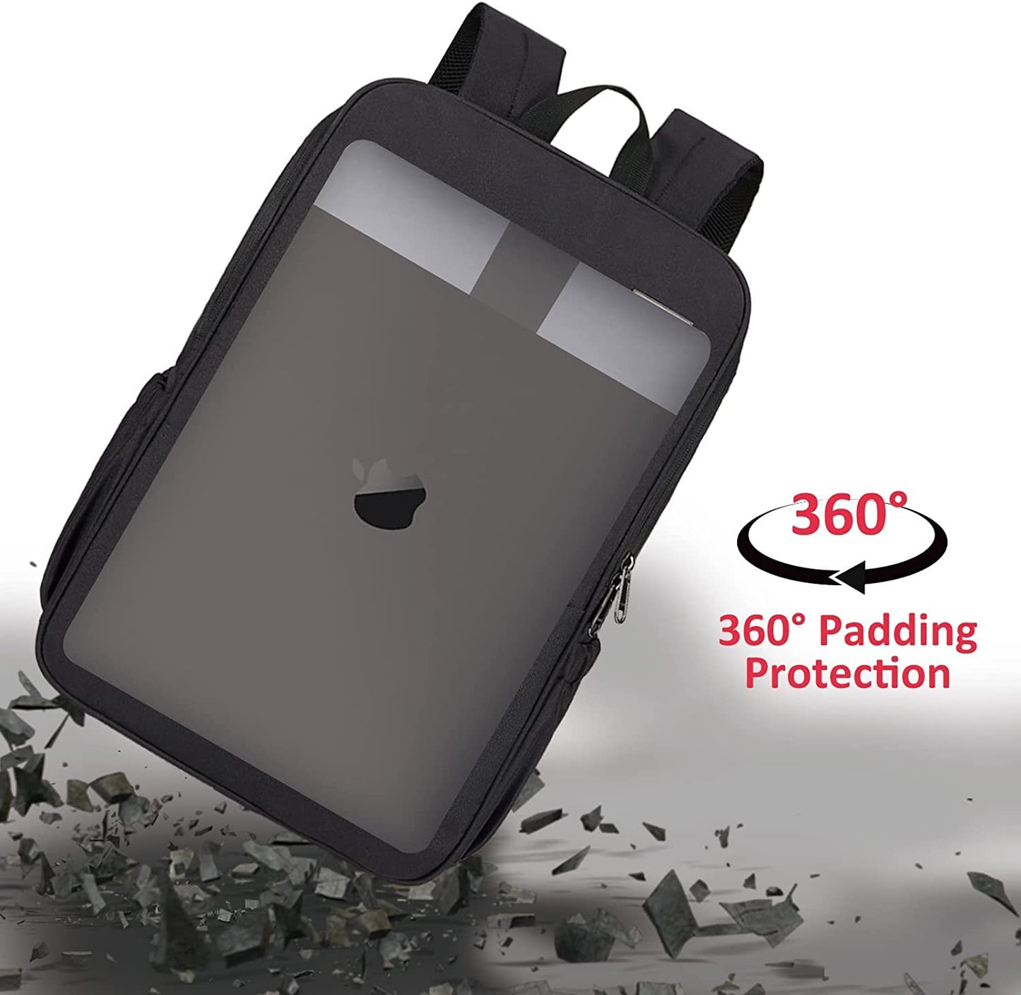 MAXTOP Deep Storage Laptop Backpack with USB Charging Port[Water Resistant] College Computer Bookbag Fits 15 Inch Laptop Black