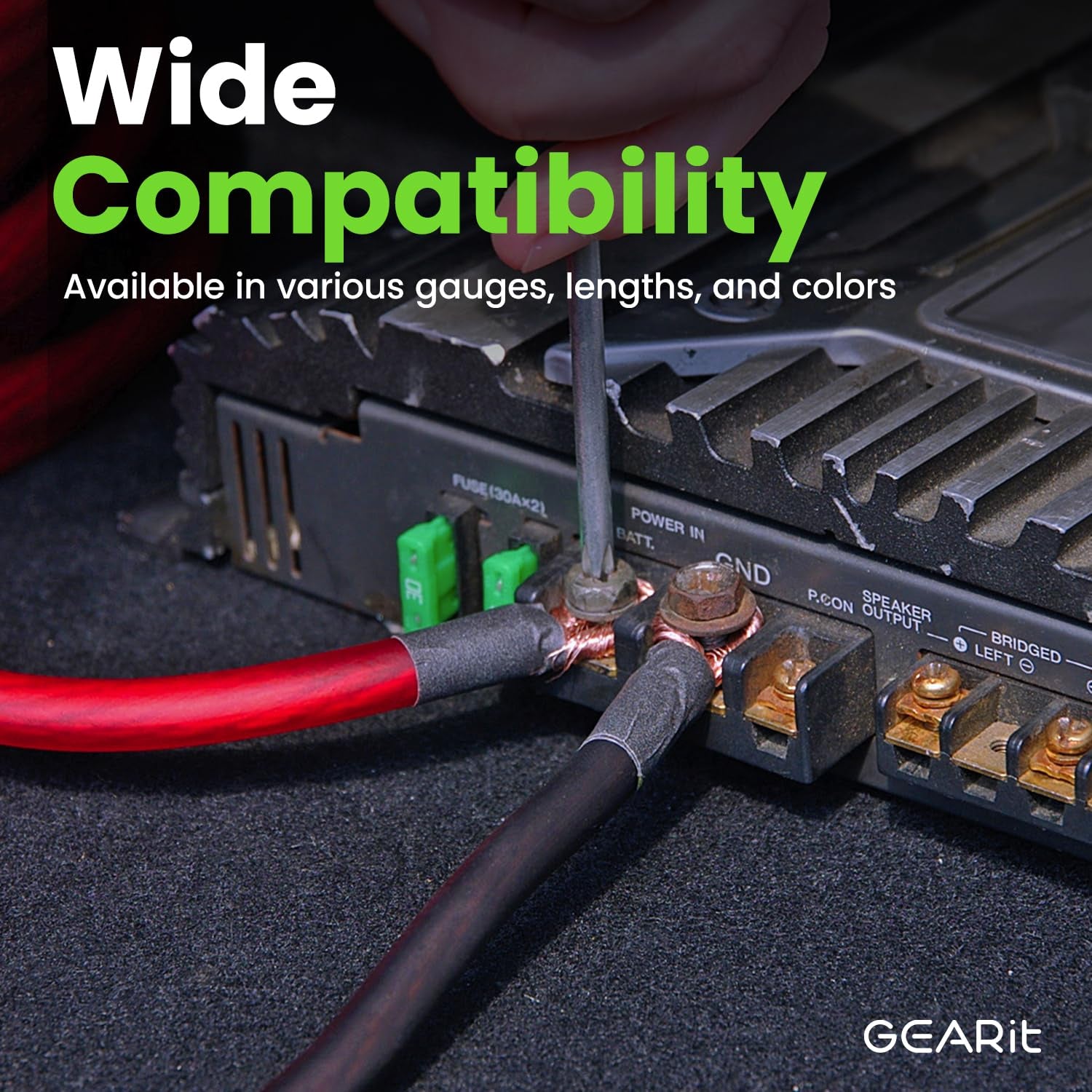 Gearit 1/0 Gauge Wire (25Ft - Red Translucent) Copper Clad Aluminum CCA - Primary Automotive Wire Power/Ground, Battery Cable, Car Audio Speaker, RV Trailer, Amp, Electrical 0Ga AWG 25 Feet